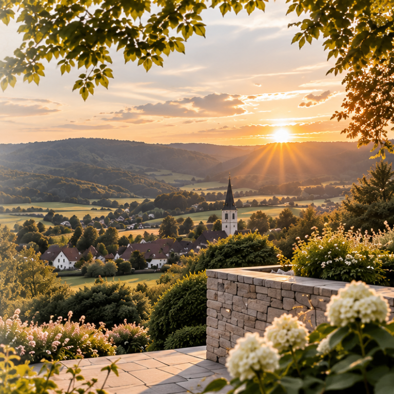 Abendlicht über Blomberg und der Landschaft im Lipper Bergland